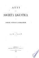 Atti della Società ligustica di scienze naturali e geografiche