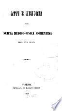 Atti della Società medica-fisica Fiorentina