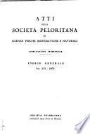 Atti della Società peloritana di scienze fisiche, matematiche e naturali
