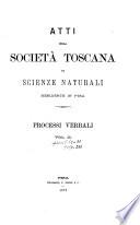 Atti della Società Toscana di Scienze Naturali
