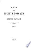 Atti della Società toscana di scienze naturali