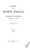Atti della Società toscana di scienze naturali residente in Pisa