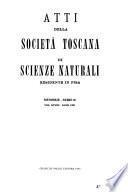 Atti della Società toscana di scienze naturali residente in Pisa