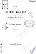 Atti della Societa toscana di scienze naturali residente in Pisa. Processi verbali