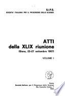 Atti della XLIX Riunione