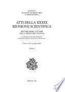 Atti della XXXIX Riunione scientifica