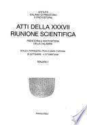 Atti della XXXVII Riunione scientifica