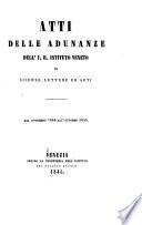 Atti delle adunanze dell'I.R. Istituto veneto di scienze, lettere ed arti