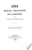 Atti delle adunanze dell'I.R. Istituto veneto di scienze, lettere ed arti