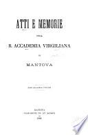 Atti e memorie - Accademia Virgiliana di Mantova