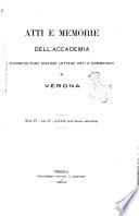 Atti e memorie dell'Accademia d'agricoltura, scienze, lettere, arti e commercio di Verona