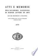 Atti e memorie dell'Accademia galileiana di scienze lettere ed arti in Padova