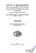 Atti e memorie dell'Accademia galileiana di scienze lettere ed arti in Padova
