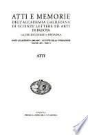Atti e memorie dell'Accademia galileiana di scienze lettere ed arti in Padova