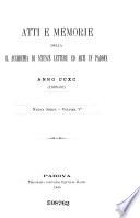 Atti e memorie dell'Accademia patavina di scienze lettere ed arti