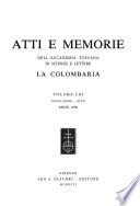 Atti e memorie dell'Accademia toscana di scienze e lettere la Colombaria