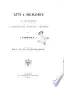 Atti e memorie della Accademia di agricoltura scienze e lettere di Verona