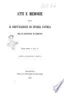 Atti e memorie della R. Deputazione di storia patria per le provincie di Romagna