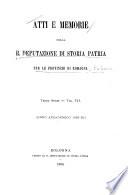 Atti e memorie della R. Deputazione di storia patria per le provincie di Romagna