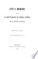 Atti e memorie della R. Deputazione di storia patria per le provincie di Romagna