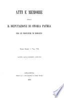 Atti e memorie della R. Deputazione di storia patria per le provincie di Romagna
