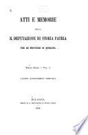 Atti e memorie della R. Deputazione di storia patria per le provincie di Romagna