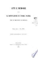 Atti e memorie della R. Deputazione di storia patria per le provincie di Romagna