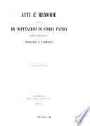 Atti e memorie della R. Deputazione di Storia Patria per le Provincie Modenesi