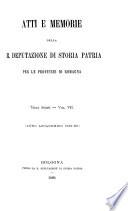 Atti e memorie della Regia Deputazione di storia patria per le provincie di Romagna