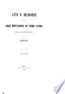 Atti e memorie della Regia Deputazione di storia patria per le provincie di Romagna