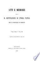 Atti e memorie della Regia Deputazione di storia patria per le provincie di Romagna