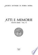Atti e memorie della Società savonese di storia patria