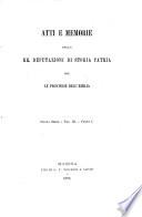 Atti e memorie delle R. deputazioni di storia patria per le provincie dell'Emilia