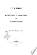 Atti e memorie delle RR. Deputazioni di storia patria delle provincie dell'Emilia