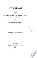 Atti e memorie delle Rr. Deputazioni di storia patria per le provincie dell'Emilia