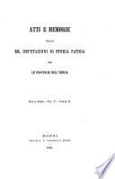 Atti e memorie delle Rr. Deputazioni di storia patria per le provincie dell'Emilia