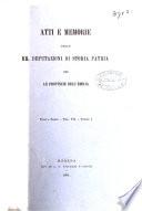 Atti e memorie delle Rr. Deputazioni di storia patria per le provincie dell'Emilia
