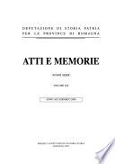 Atti e memorie - Deputazione di storia patria per le provincie di Romagna