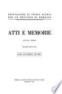 Atti e memorie - Deputazione di storia patria per le provincie di Romagna