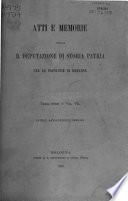 Atti e memorie - Deputazione di storia patria per le provincie di Romagna