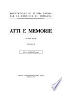 Atti e memorie - Deputazione di storia patria per le provincie di Romagna