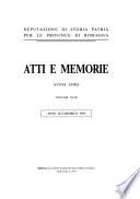 Atti e memorie - Deputazione di storia patria per le provincie di Romagna