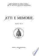 Atti e memorie
