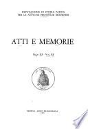 Atti e memorie