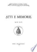 Atti e memorie