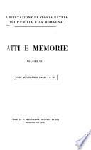 Atti e memorie