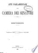 Atti parlamentari della Camera dei senatori discussioni