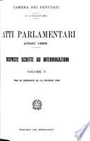 Atti parlamentari. Risposte scritte ad interrogazioni