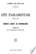 Atti parlamentari. Risposte scritte ad interrogazioni