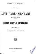 Atti parlamentari. Risposte scritte ad interrogazioni